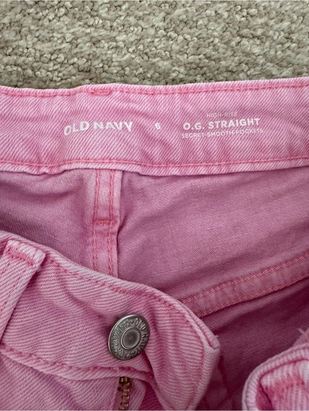 Old Navy Pink High-Rise Straight Jeans